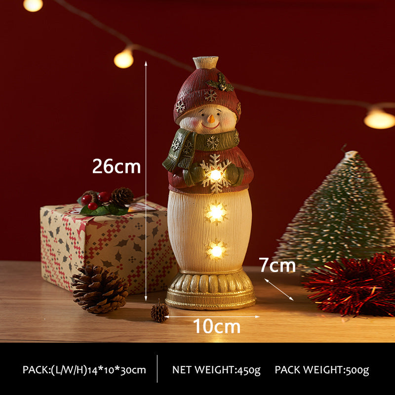 Cute Snowman Figurines with Ambient Lights - Christmas Party Decorations & Gifts