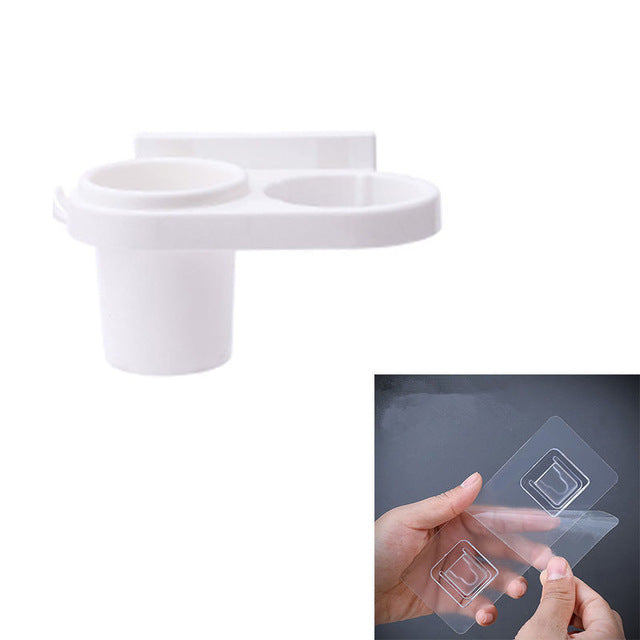 Multifunction Bathroom Rack Organizer – Self Adhesive Wall Mounted Hair Dryer Holder with DIY Cup