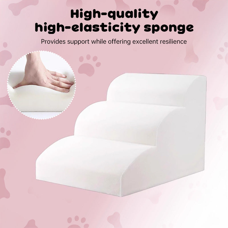 2/3/4-Step Pet Stairs Ramp Washable Non-Slip Memory Foam for Dogs & Cats