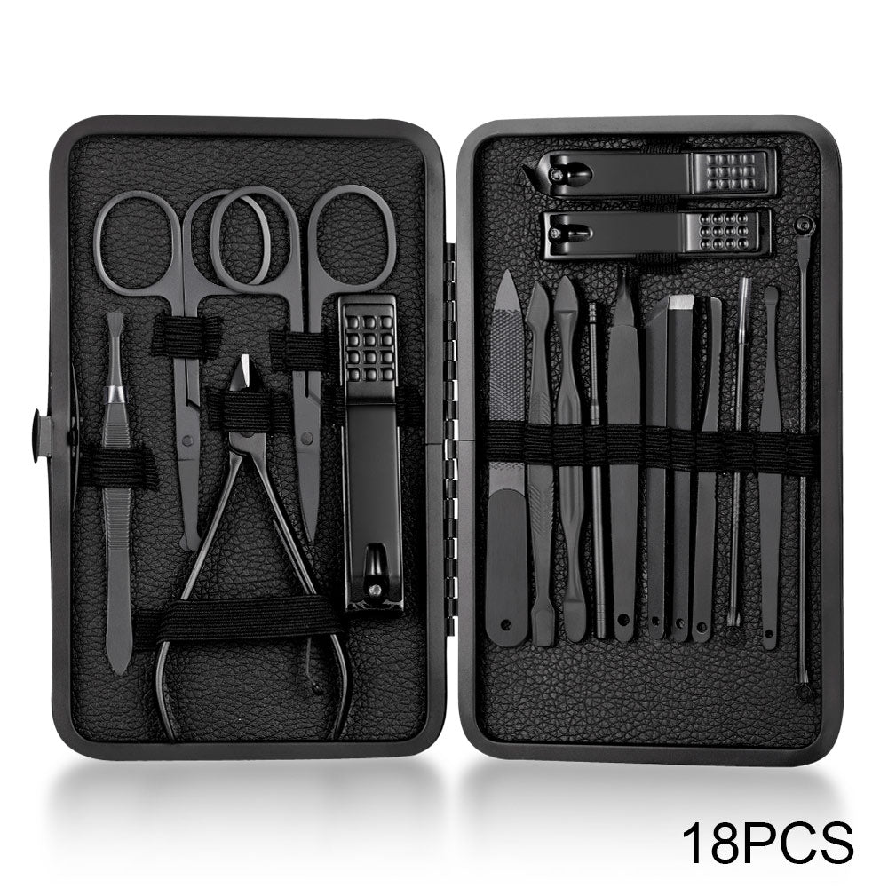 7/10/16/18 Pcs Manicure & Pedicure Nail Clipper Set – Stainless Steel Nail Scissors, Ear Spoon & Household Grooming Tools