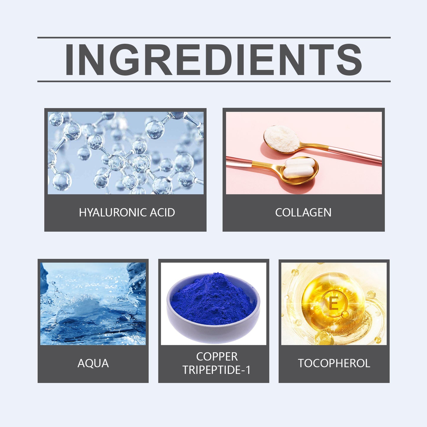 Huyết thanh phục hồi Peptide Đồng OUHOE dưỡng ẩm, cấp ẩm, làm săn chắc và trẻ hóa da mặt với huyết thanh Peptide Đồng xanh dương.