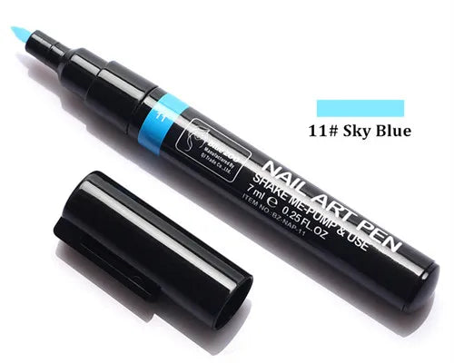 1PC Beauty 16 Colors Two-Way Acrylic Paint Pen – DIY Gel Polish Drawing Tool & Manicure Nail Art Accessory