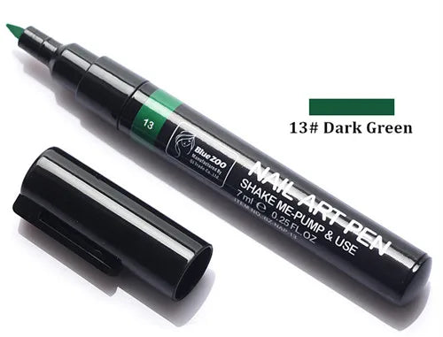 1PC Beauty 16 Colors Two-Way Acrylic Paint Pen – DIY Gel Polish Drawing Tool & Manicure Nail Art Accessory