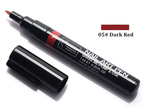 1PC Beauty 16 Colors Two-Way Acrylic Paint Pen – DIY Gel Polish Drawing Tool & Manicure Nail Art Accessory