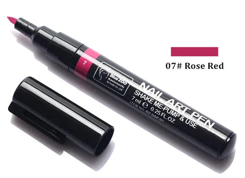 1PC Beauty 16 Colors Two-Way Acrylic Paint Pen – DIY Gel Polish Drawing Tool & Manicure Nail Art Accessory