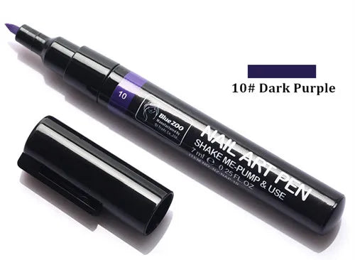 1PC Beauty 16 Colors Two-Way Acrylic Paint Pen – DIY Gel Polish Drawing Tool & Manicure Nail Art Accessory