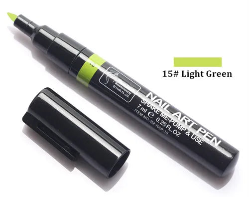 1PC Beauty 16 Colors Two-Way Acrylic Paint Pen – DIY Gel Polish Drawing Tool & Manicure Nail Art Accessory