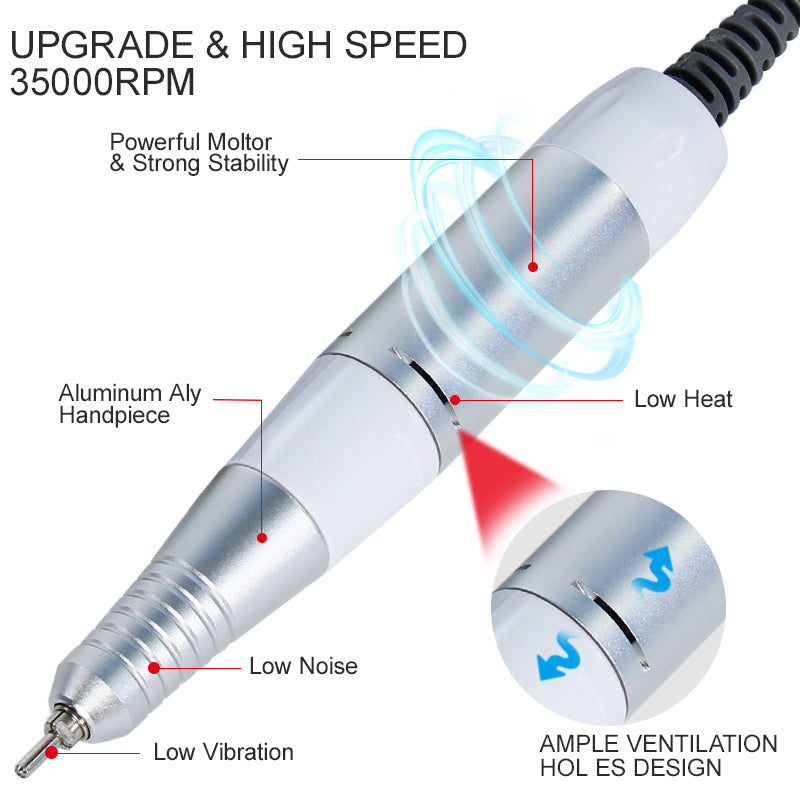 Electric Nail Drill Handpiece – File, Polish & Grinding Tool for Nail Art