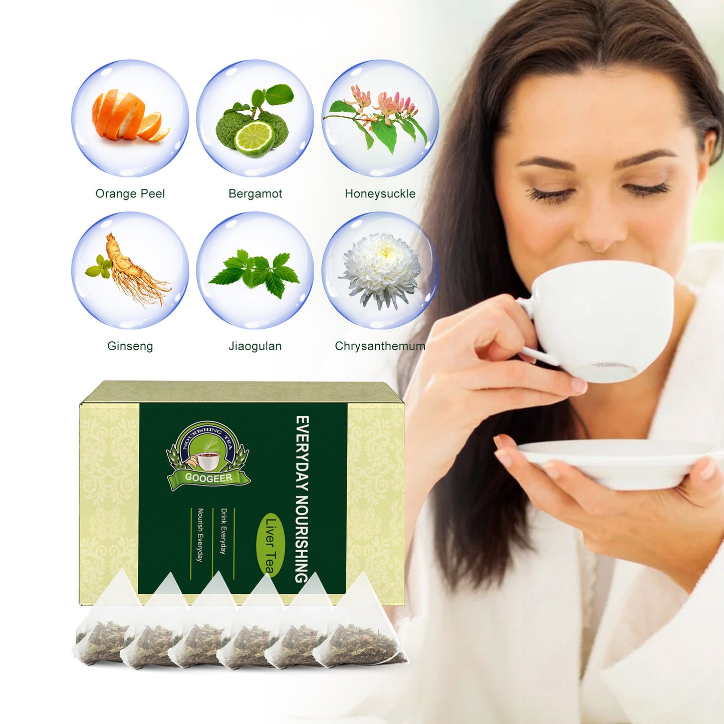 Googeer Body Care Tea – Relieves Eye Fatigue, Body Discomfort & Supports Health