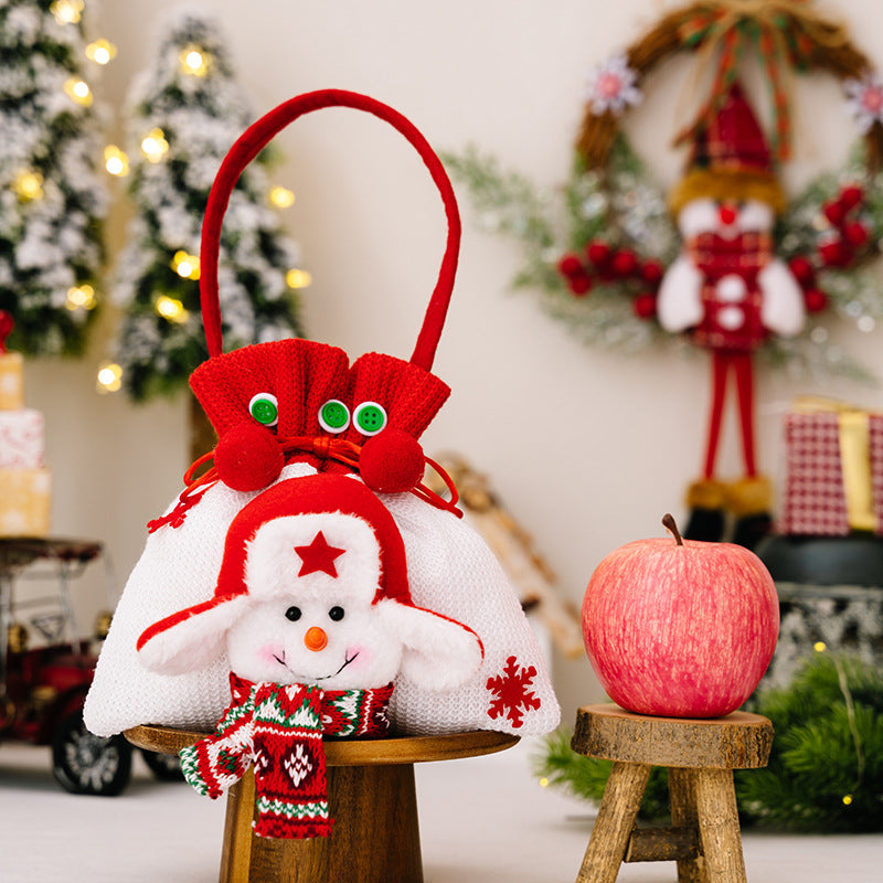 Cartoon Christmas Tote Bags & Snowman Gift Bags - Creative Holiday Apple Bags