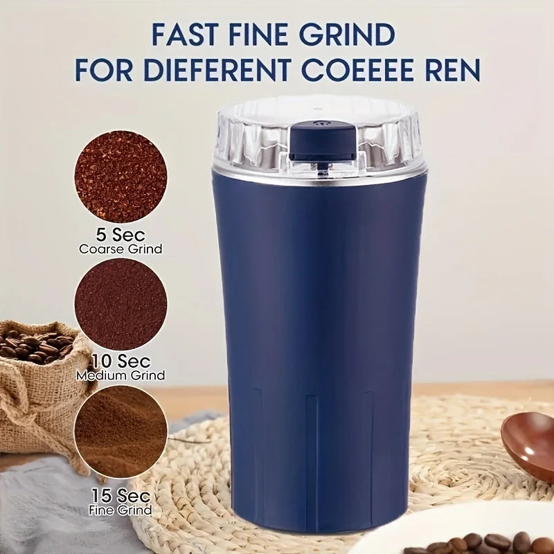 Electric Coffee Bean Grinder – Multifunctional One-Press Control Food Processor & Blender for Espresso, Nuts & Grains
