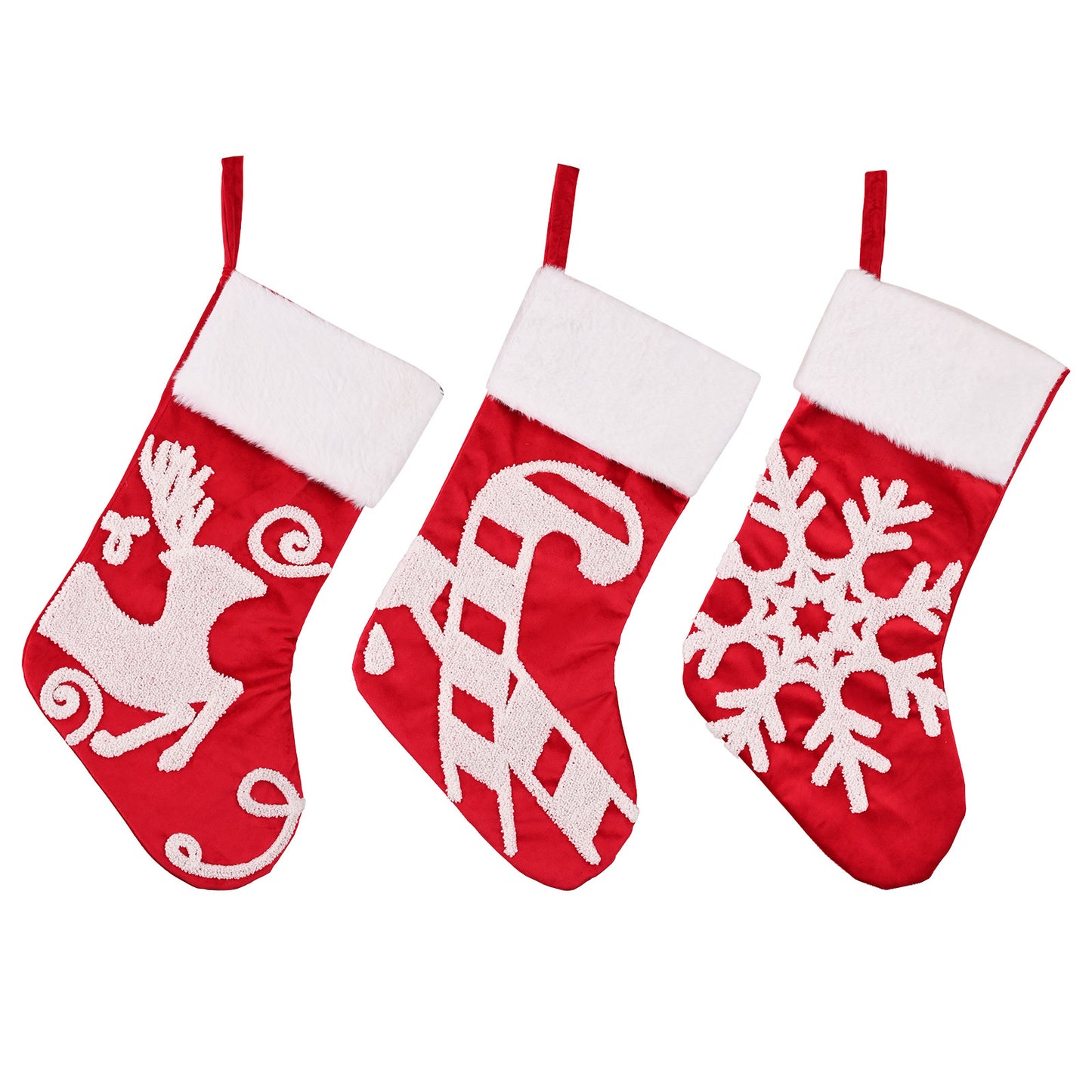High-End Red Christmas Socks with Snowflake Design - Gift Socks & Festive Gift Bags