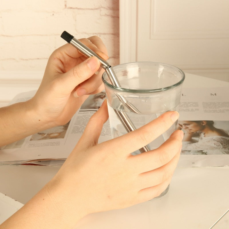 CollaFoldable Reusable Stainless Steel Straw – Collapsible Metal Drinking Straw with Case