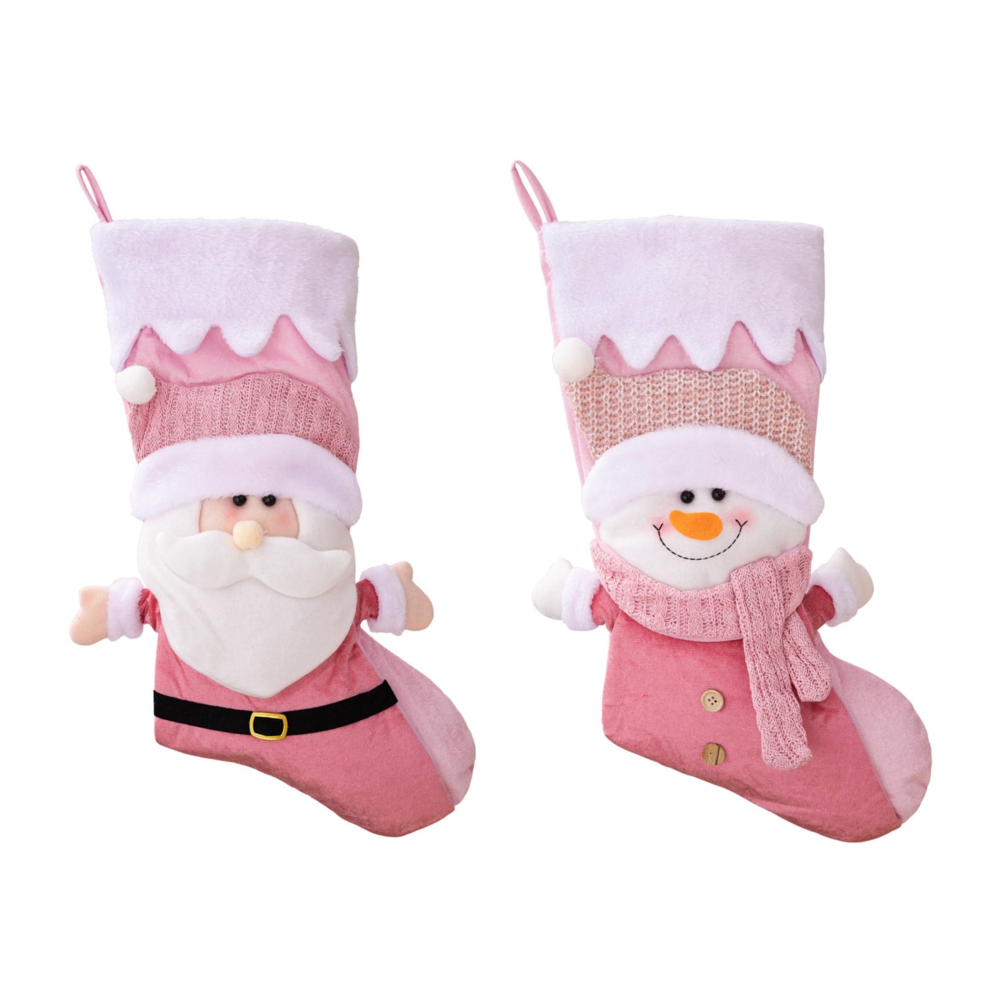 Nordic Style Christmas Socks - Pink Santa Claus Socks, Gift Bags & Festive Decorations