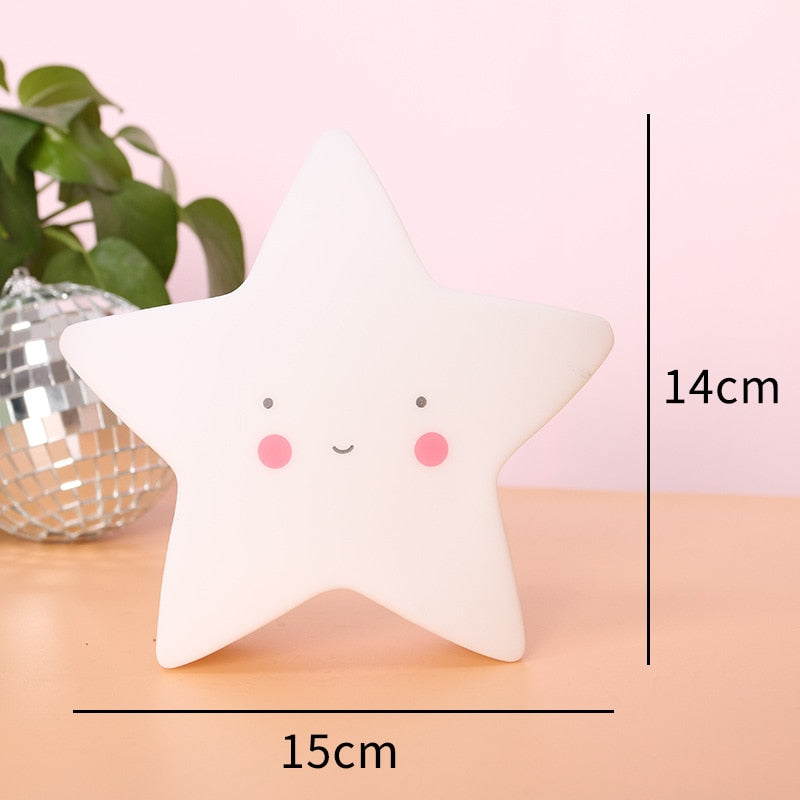 Creative Vinyl Star Night Lights - Cartoon Children’s Room Décor & Christmas Gifts