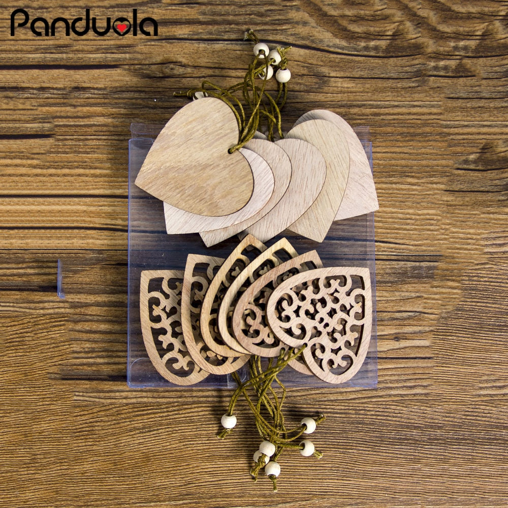 12PCS Wooden Christmas Pendants - Creative Tree Ornaments & Hanging Decorations