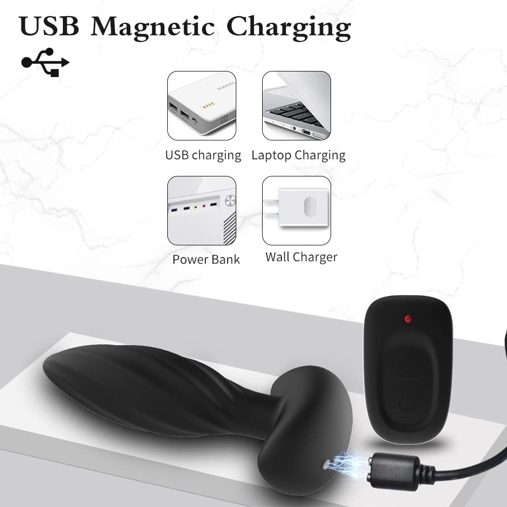 Anal Vibrators Butt Plug Trainer with 16 Vibration Modes – Waterproof Silicone for Clitoris, Vagina & Anal Stimulation