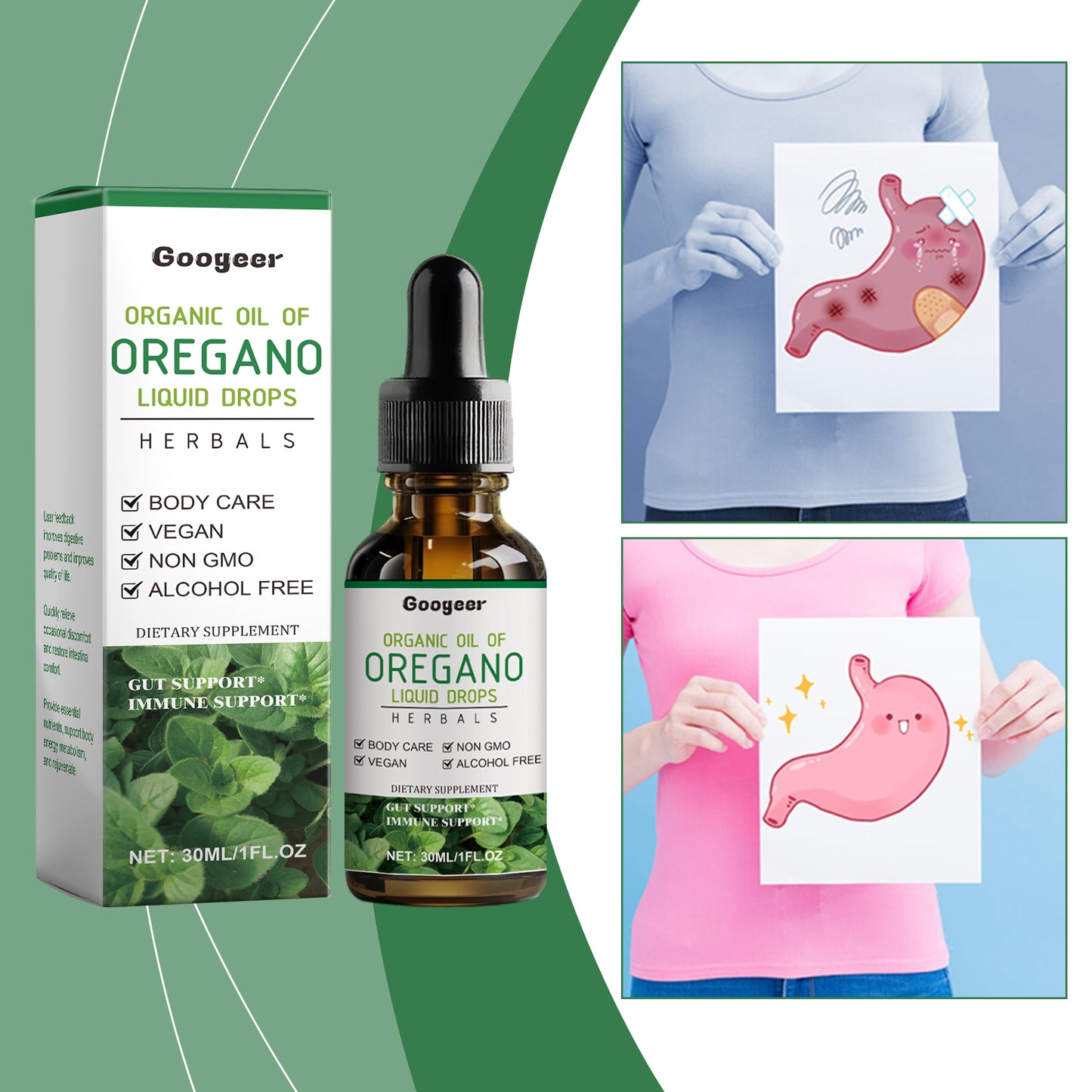 Digestive and Intestinal Health Drops – Organic Oregano Oil Treatment