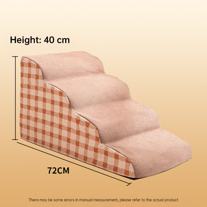 2/3/4-Step Pet Stairs Ramp Washable Non-Slip Memory Foam for Dogs & Cats