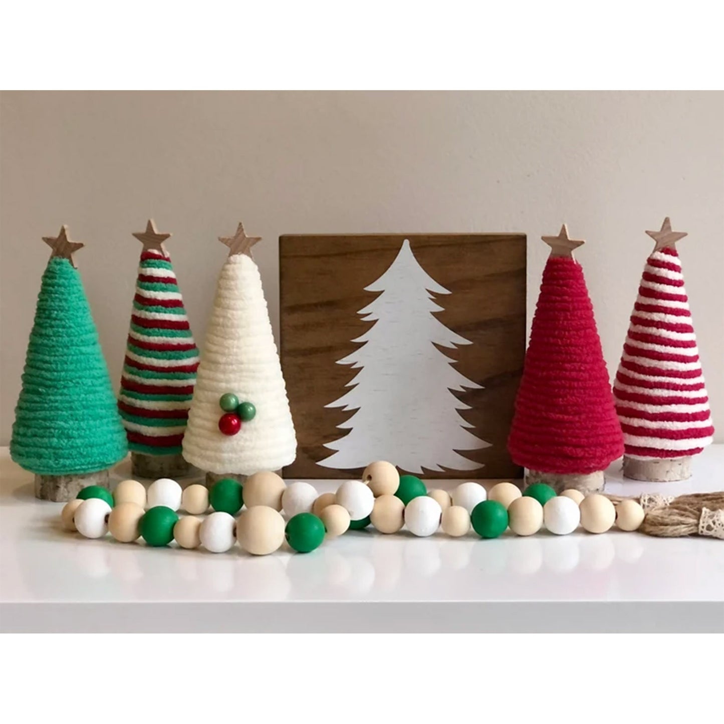 Mini Christmas Tree Ornaments - Table & Shelf Scene Decorations