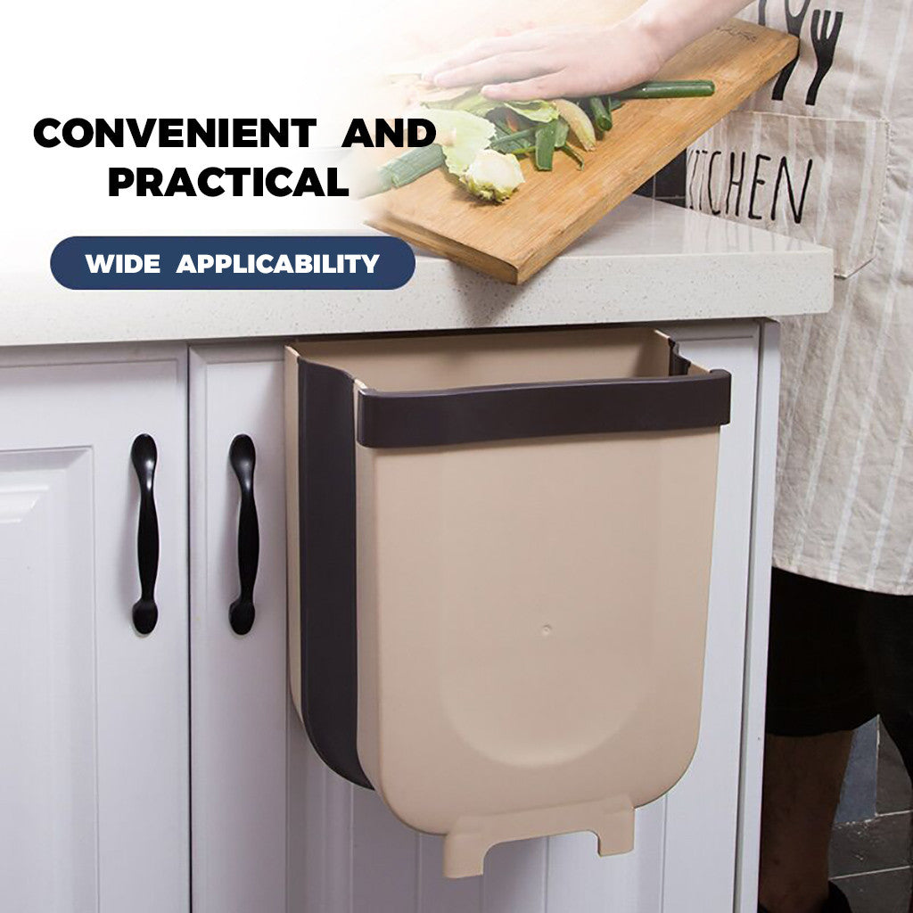 Folding Kitchen Trash Bin – Hanging Cabinet & Wall-Mounted Waste Can