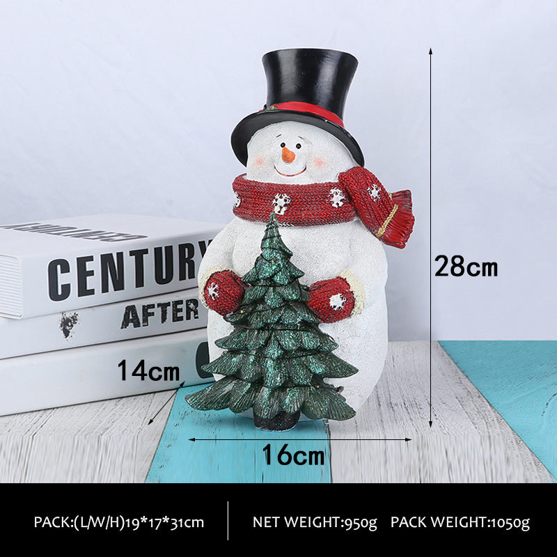 Cute Snowman Figurines with Ambient Lights - Christmas Party Decorations & Gifts