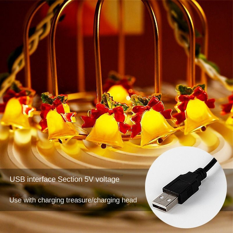 Bell String Lights & Colorful Light Strips - Christmas Tree & Store Decorations