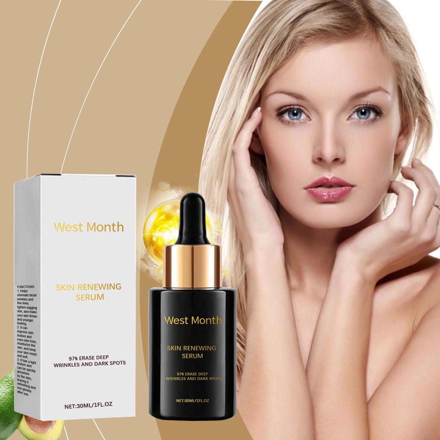 Tinh chất dưỡng mặt West&Month Firming Serum, dưỡng ẩm, làm săn chắc và làm mờ nếp nhăn.
