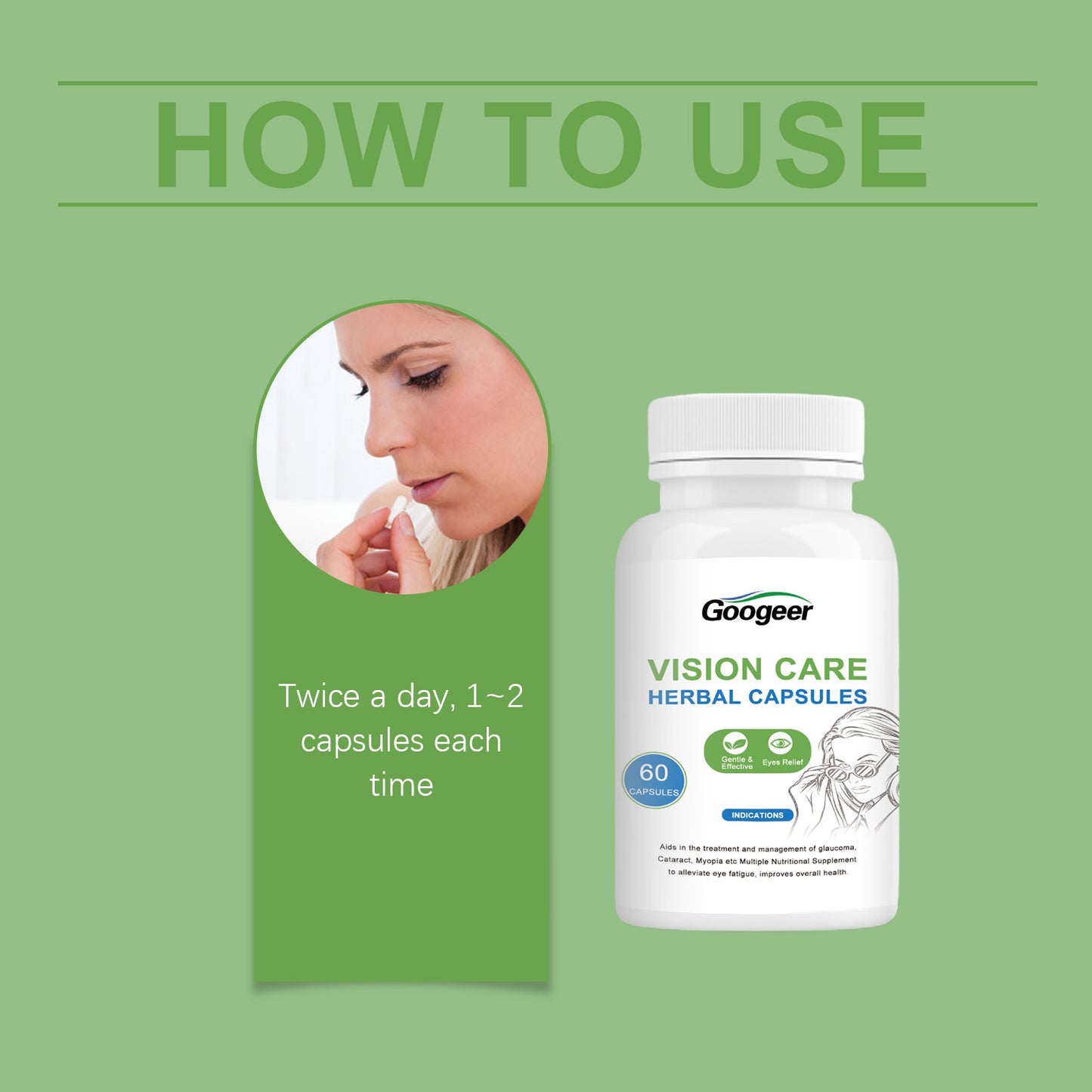 Googeer Vision Relief Capsules – Herbal Vision Care for Body Treatment