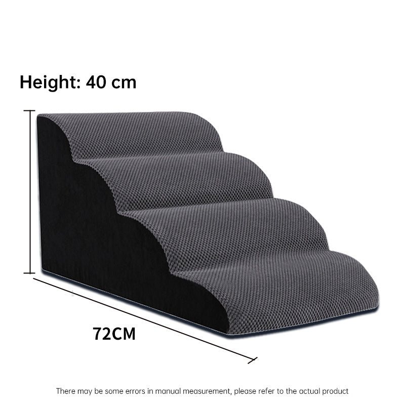 2/3/4-Step Pet Stairs Ramp Washable Non-Slip Memory Foam for Dogs & Cats