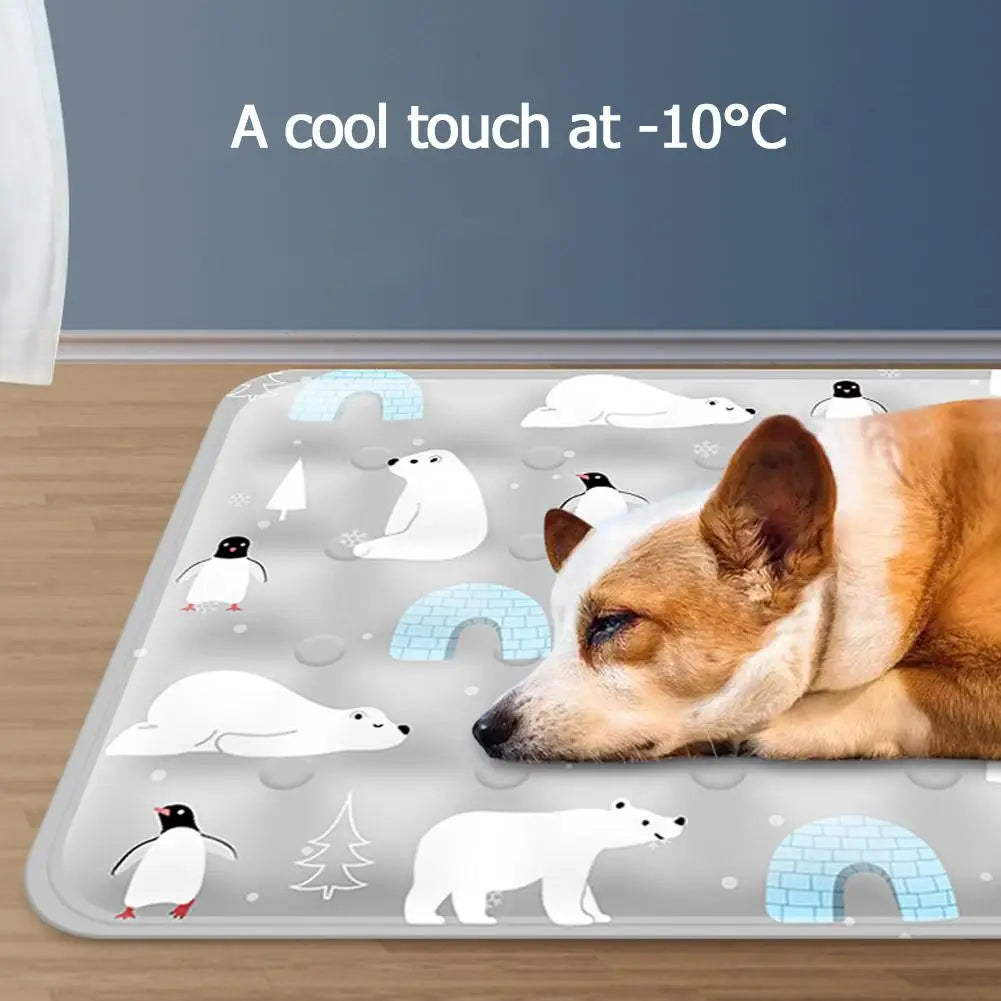 Summer Pet Cooling Pad – Ice Crystal Gel Cool Bed for Cats & Dogs