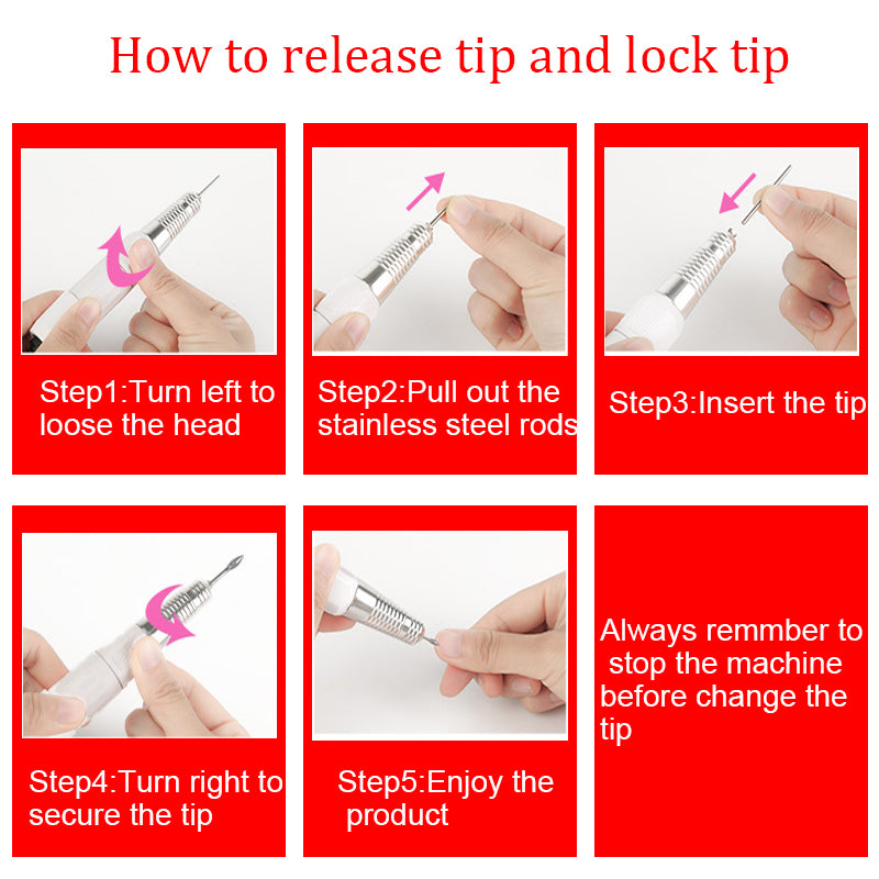 Electric Nail Drill Handpiece – File, Polish & Grinding Tool for Nail Art