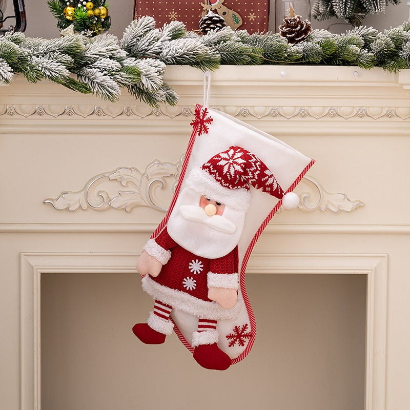 Nordic Premium Christmas Socks - Elderly & Snowman Gift Bags Decorations