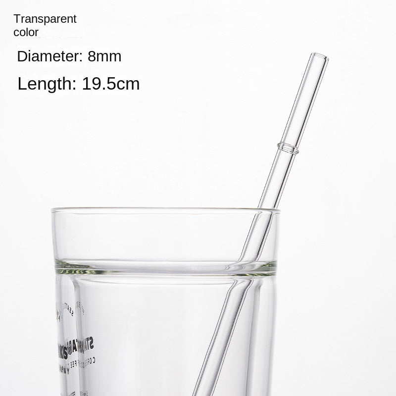 Eco-Friendly High Borosilicate Glass Straw – Durable 27cm Heat-Resistant Reusable Straw