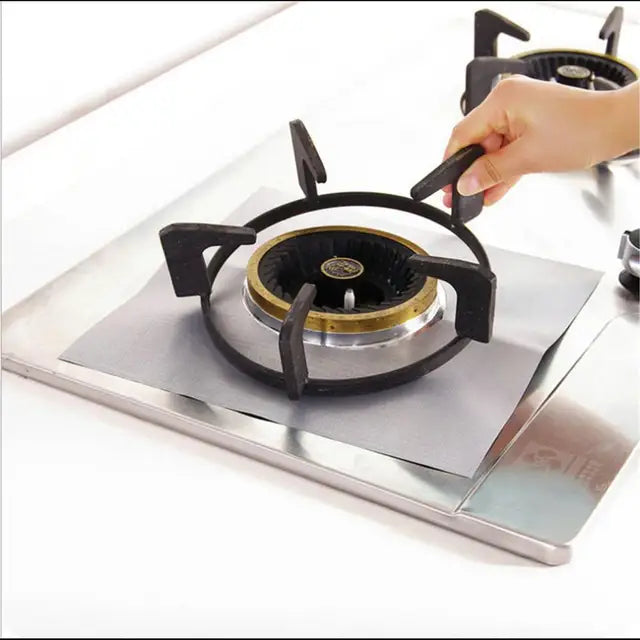 4PCS Glass Fiber Gas Stove Protectors – Reusable Burner Cover Liner Mats