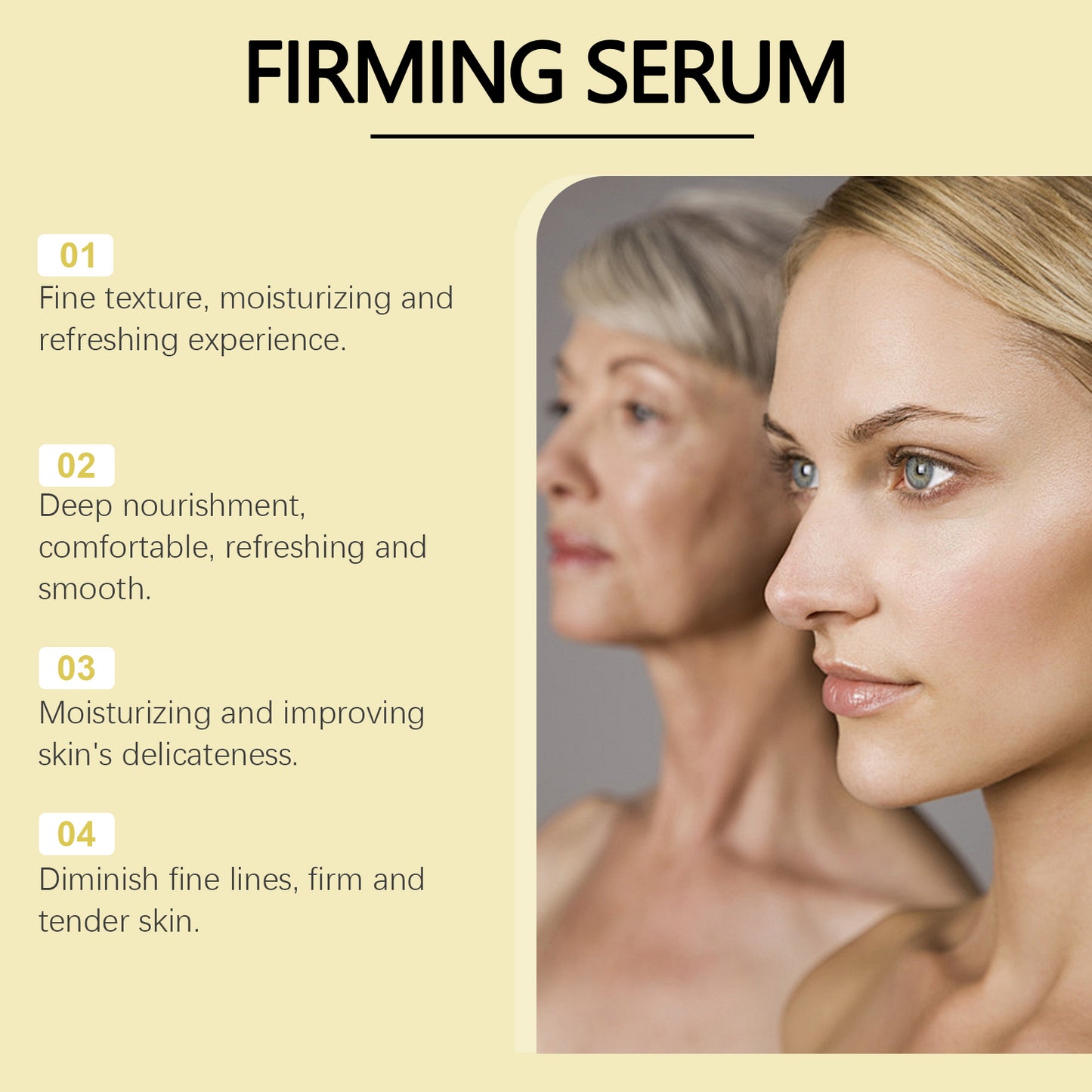 Huyết thanh làm săn chắc da mặt Hoygi, nhẹ nhàng nuôi dưỡng và chăm sóc da mặt với độ ẩm, sự tinh tế và vẻ rạng rỡ đầy nước.