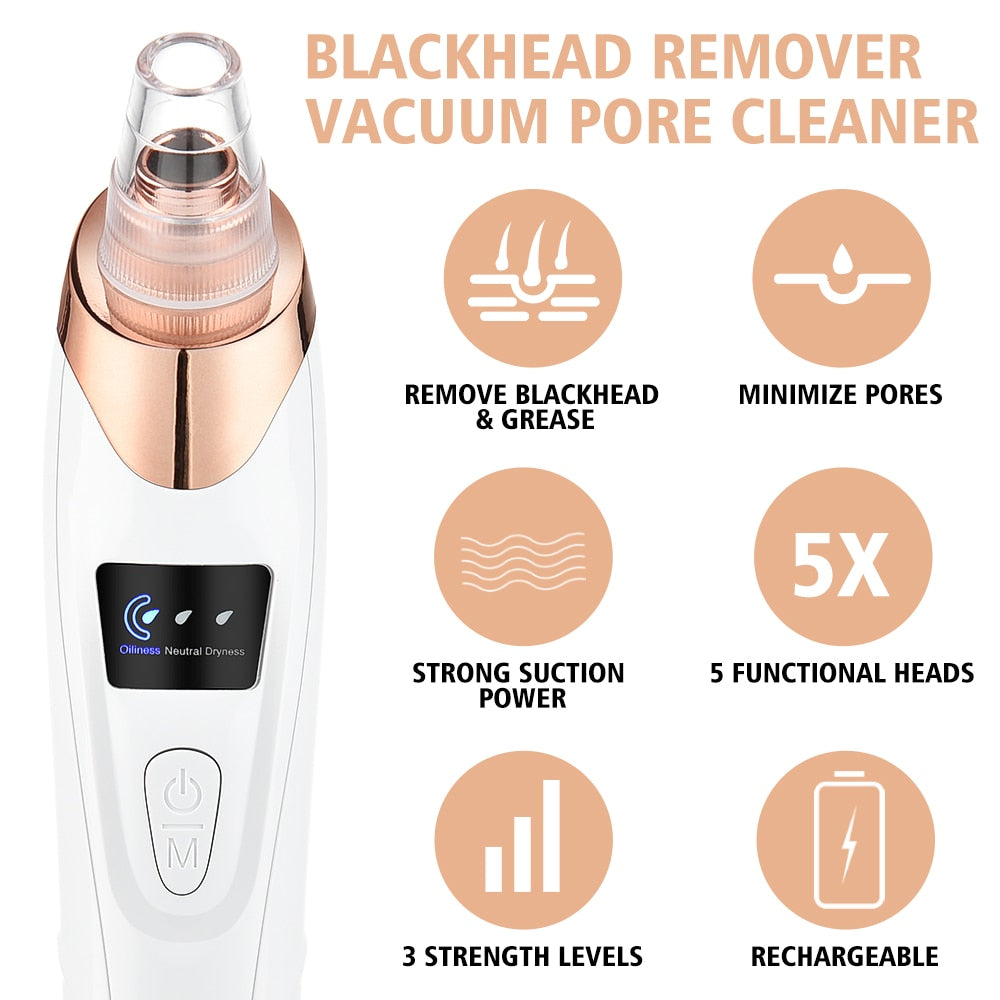 Blackhead Remover Vacuum – Electric Facial Pore Cleaner