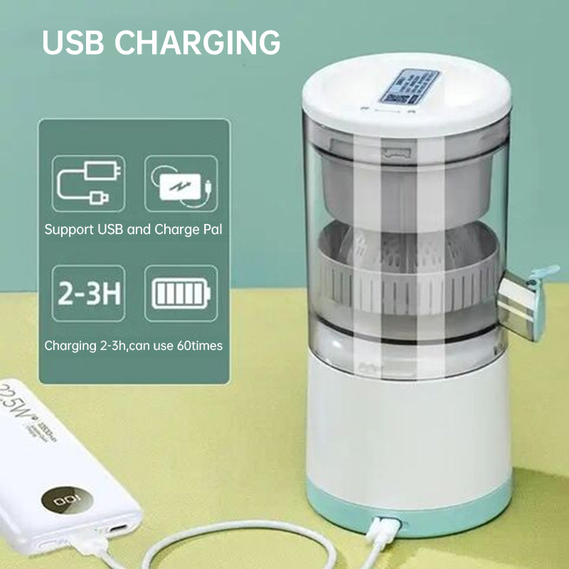 Portable USB-Rechargeable Slow Juicer for Oranges, Lemons & Other Fruits – Handy Electric Blender for Home Kitchens
