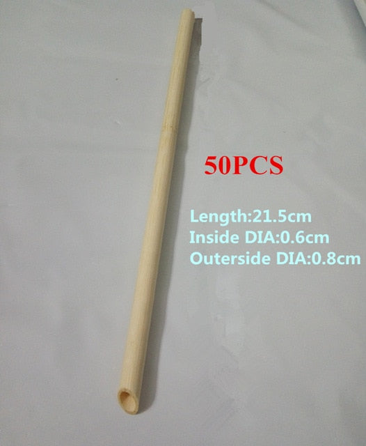 100PCS Eco-Friendly Reusable Bamboo Straws – 21.5cm Carbonized Drinking Straws