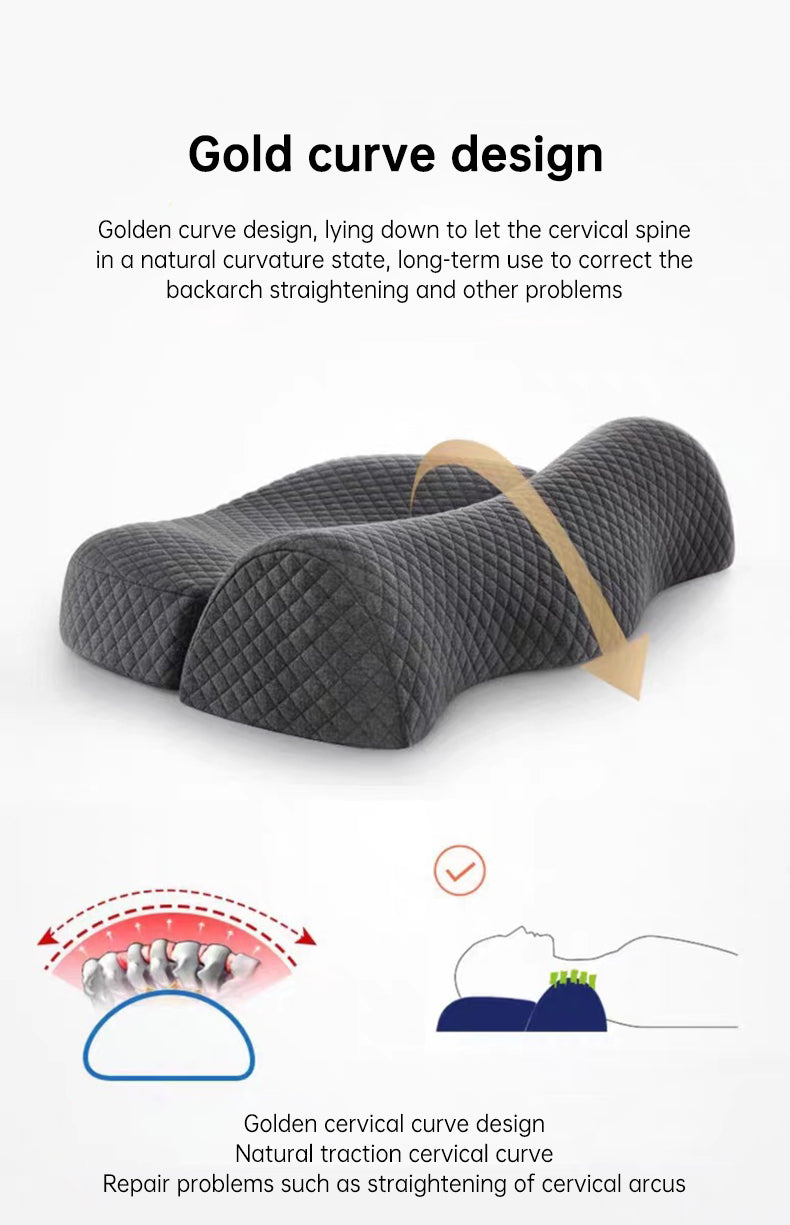 Bed Side Sleeping Pillow Neck Pain Relief Ergonomic Cervical Memory Foam