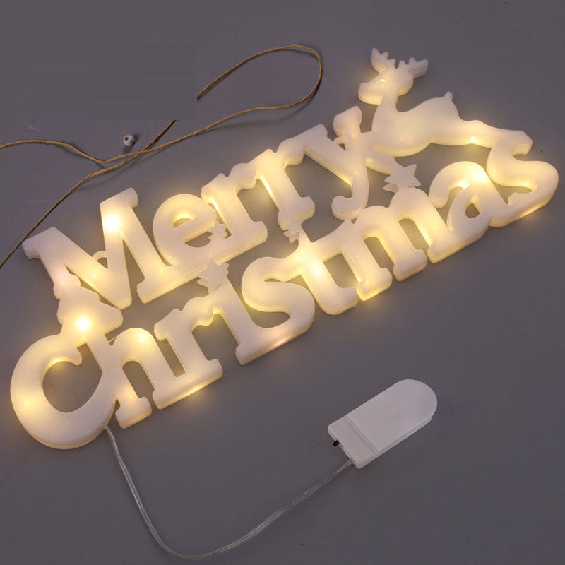 LED Christmas Tree Ornaments & Wreaths - Festive Letter Lights & Decorations