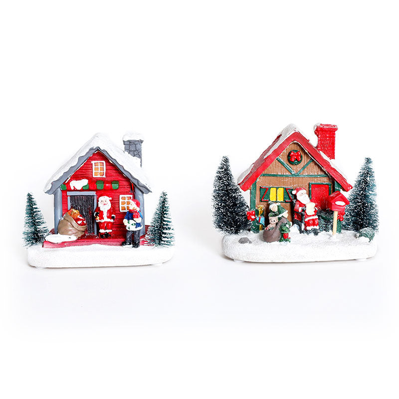 Luminous Resin Christmas House - Festive Decorations & Small Gifts