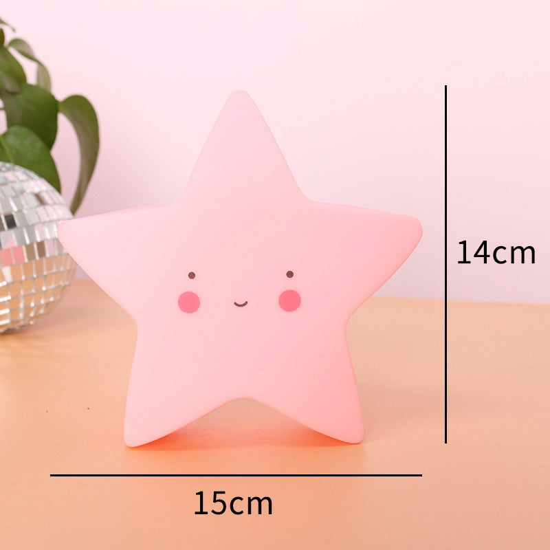 Creative Vinyl Star Night Lights - Cartoon Children’s Room Décor & Christmas Gifts