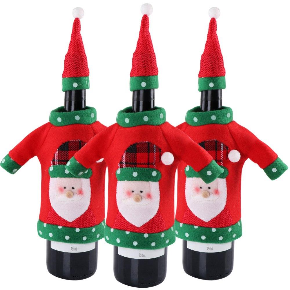 Red Wine Bottle Covers - Christmas & New Year Party Decoration Supplies
