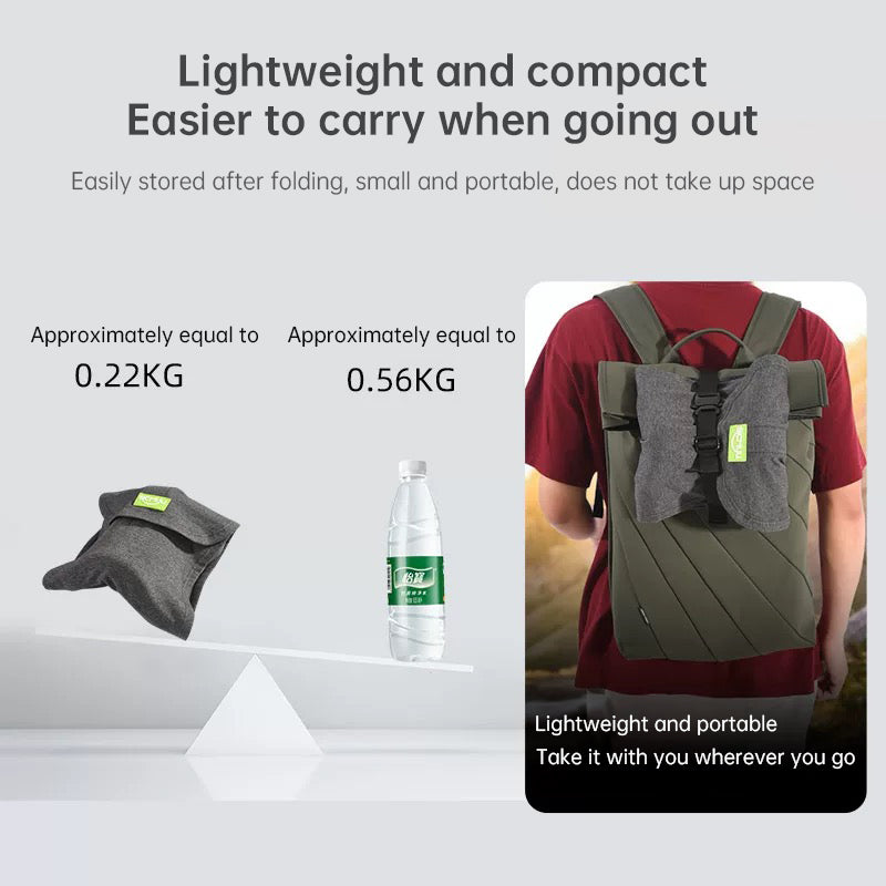 Memory Foam Travel Pillow Neck Support Cushion with Washable Cover for Plane, Train & Car