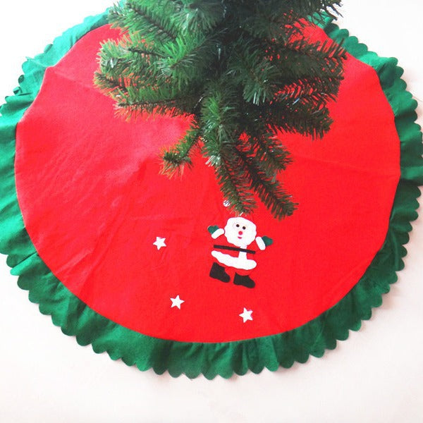90CM Non-Woven Christmas Tree Skirt - Holiday Decoration Supplies & Gifts