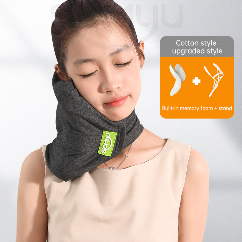 Memory Foam Travel Pillow Neck Support Cushion with Washable Cover for Plane, Train & Car