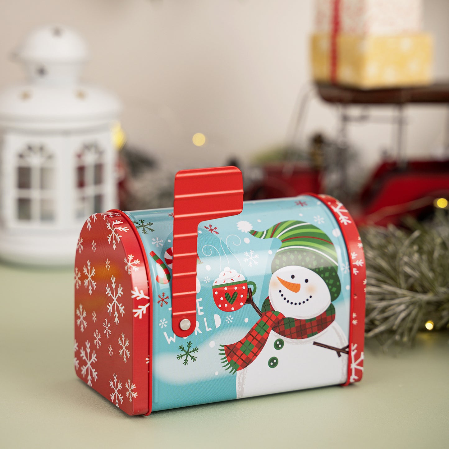 Christmas Mailbox & Gift Boxes - Tin Candy Boxes & Festive Ornaments