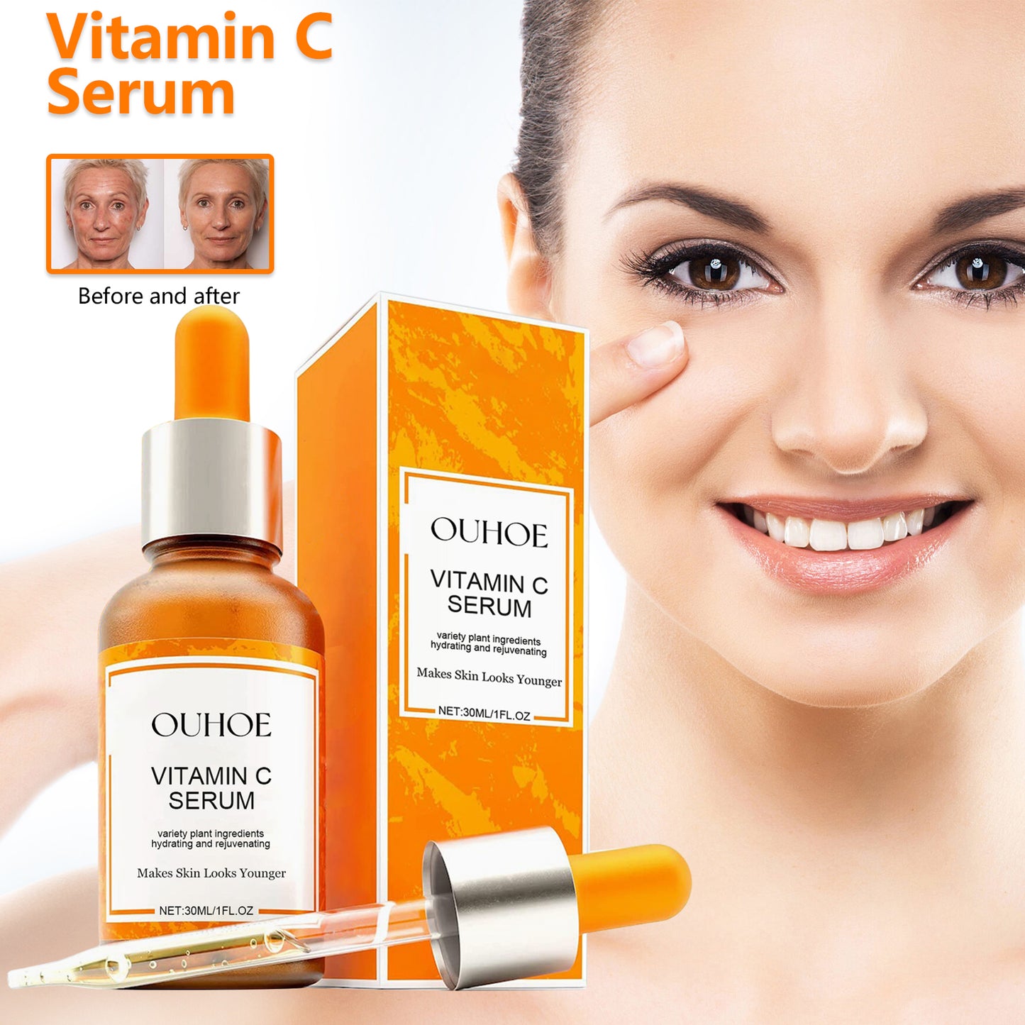 Vitamin C Face Serum – Lighten Fine Lines & Tighten Facial Skin Anti-Aging Serum
