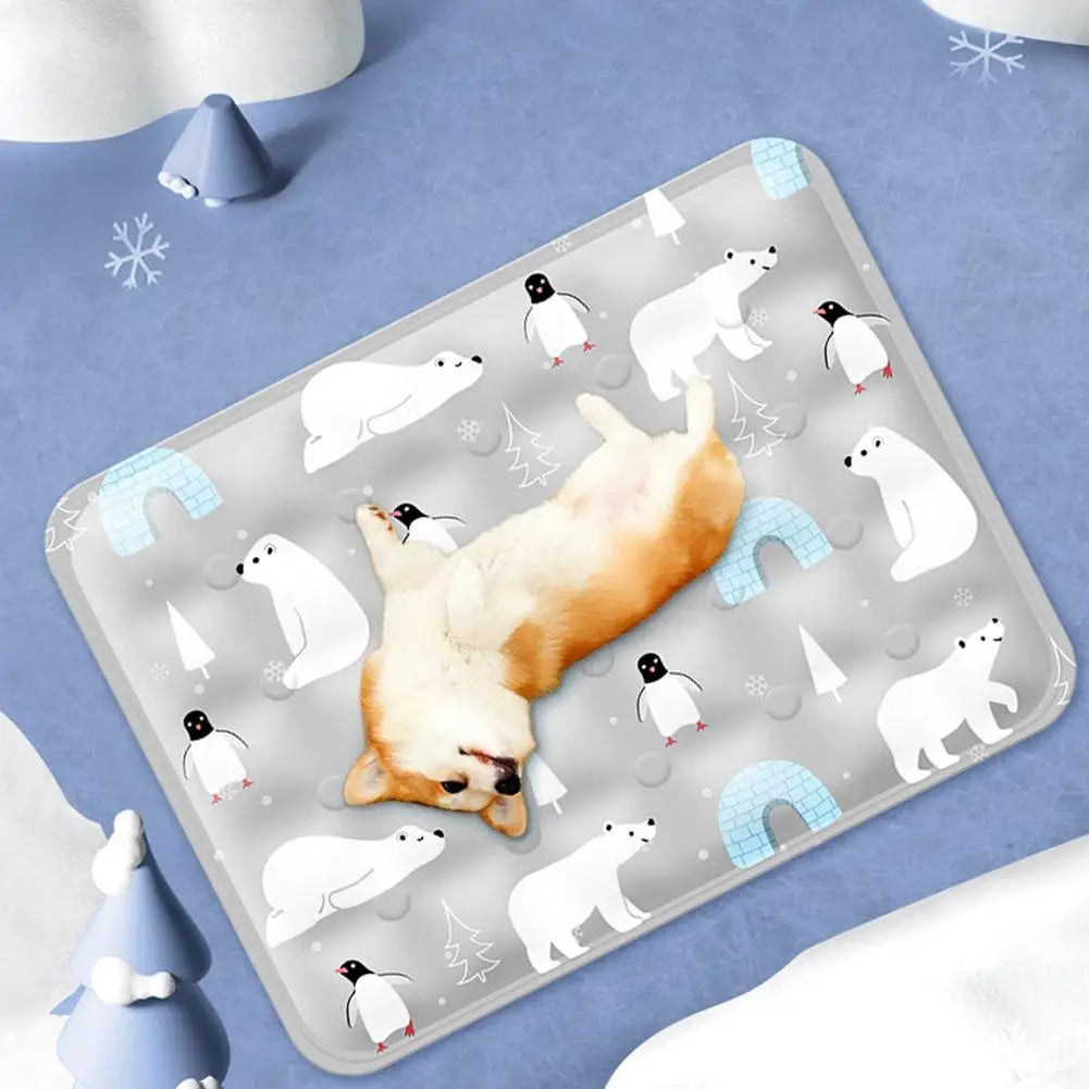 Summer Pet Cooling Pad – Ice Crystal Gel Cool Bed for Cats & Dogs